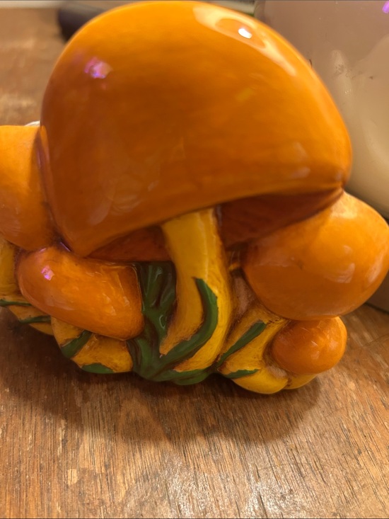 Other - vintage Orange Ceramic Mushroom napkin holder Home Art Accent🍄 unbranded